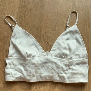Zara White Satin Bralette top